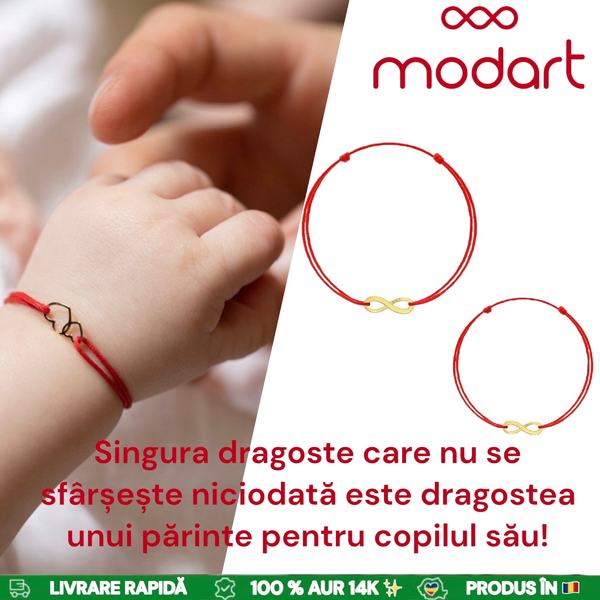 Bratari pentru mama si copil din aur de 14k de la Modart.ro